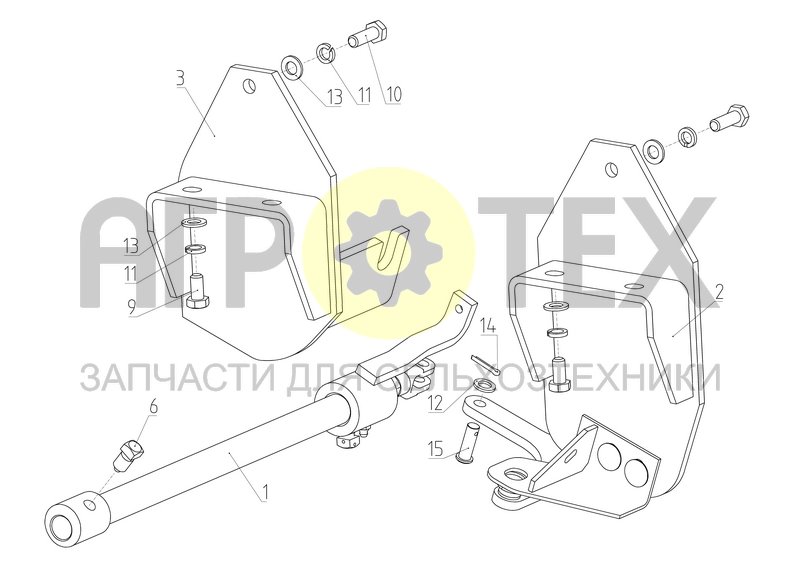 Механизм управления коробкой диапазонов (1401.02.04.000) (№13 на схеме)